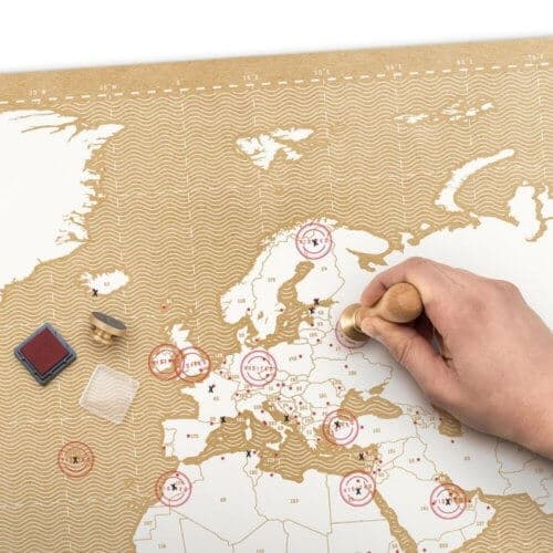 Mappa del mondo con timbro