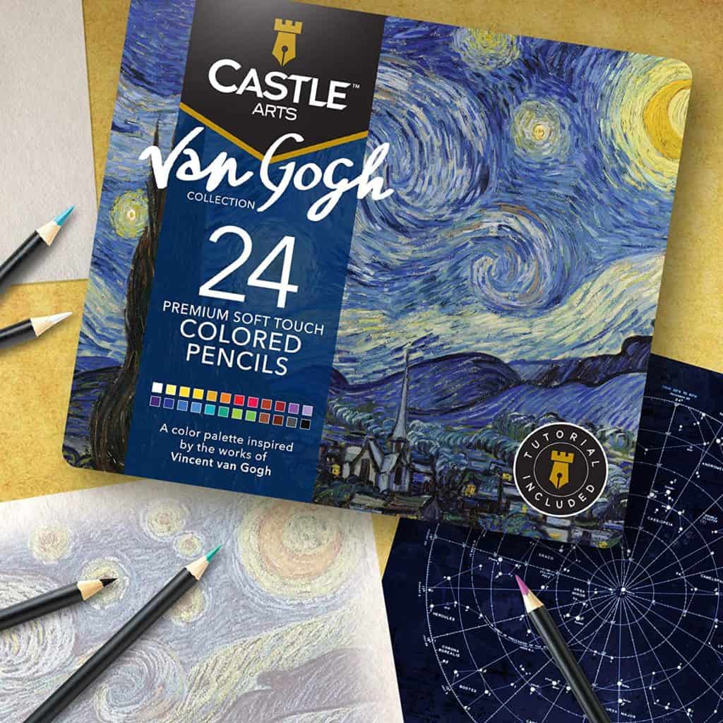 set matite da disegno set di 24 matite colorate Ispirato da Botticelli.. schizzi Colorazione perfetta Castle Arts