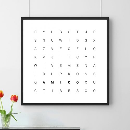 Poster personalizzabile con combinazione di lettere